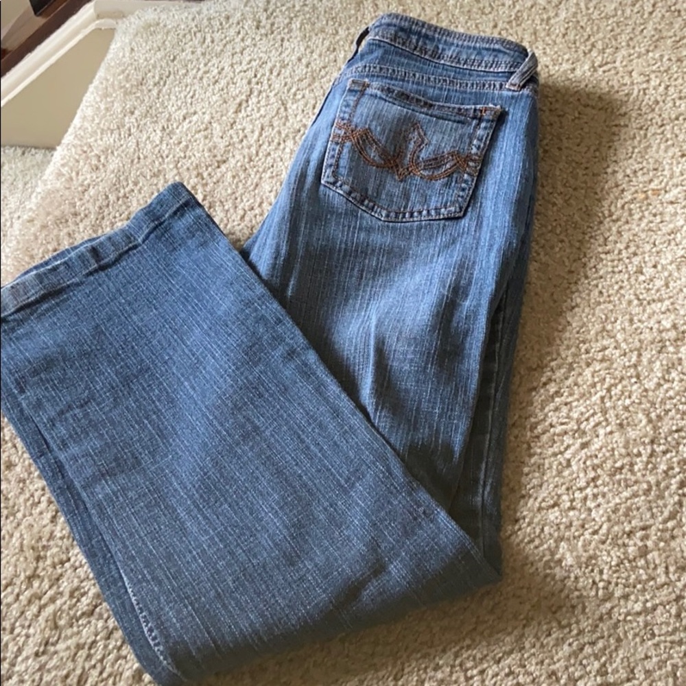 Straight leg denim jeans
